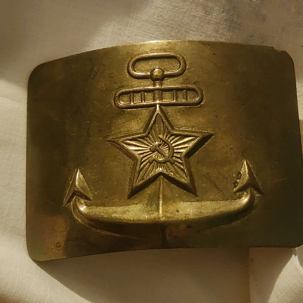 Vintage Connectable Hammer & Sickle NAVY Brass Belt Buckle USSR Soviet Military